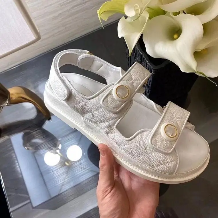 

2021 new fashion lattice Velcro platform sandals with 35-40 free box sandals platform open toe shoes sandals