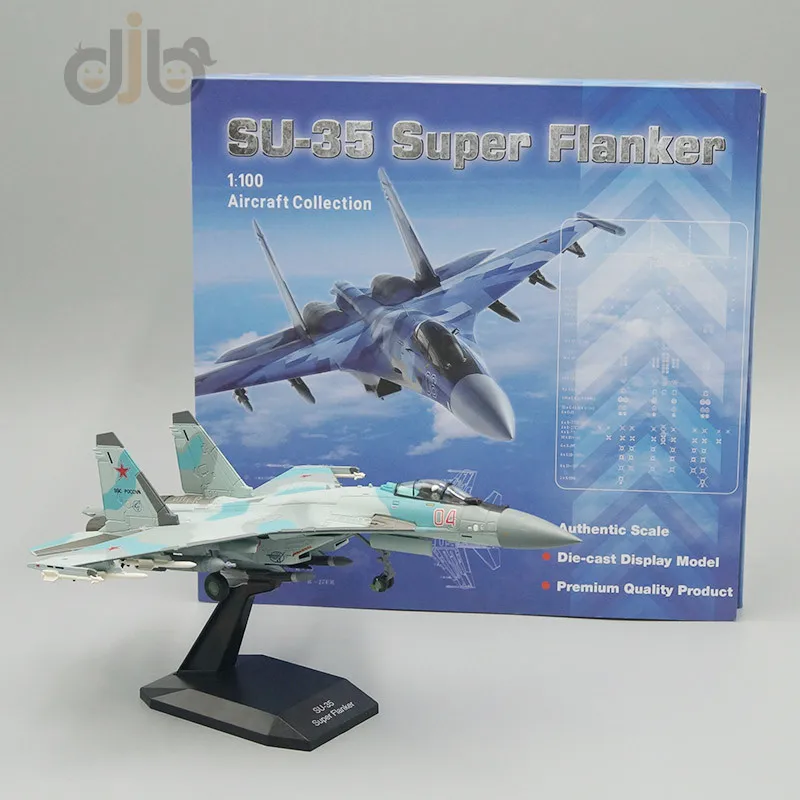 

1:100 Diecast Military Aircraft Collection Model Toys SU-35 Super Flanker Jet Fighter Replica