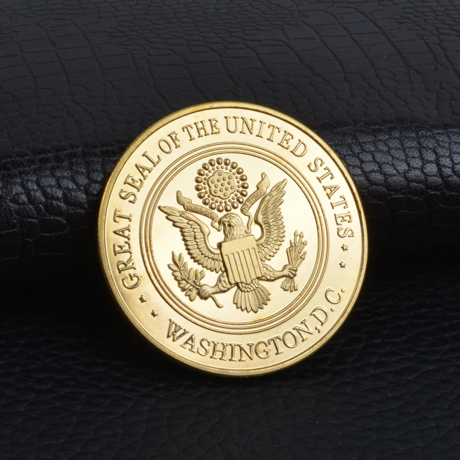 США темно-синий USAF USMC армия Береговая охрана Свобода Орел золотая пластина