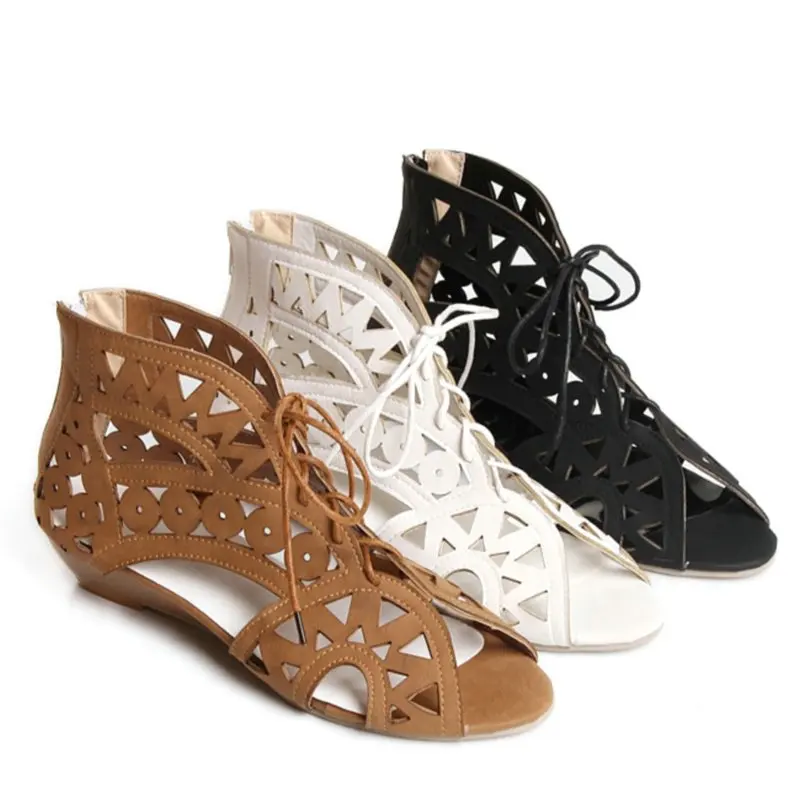 Богемные летние туфли на низкой танкетке с открытым носком пляжные женские