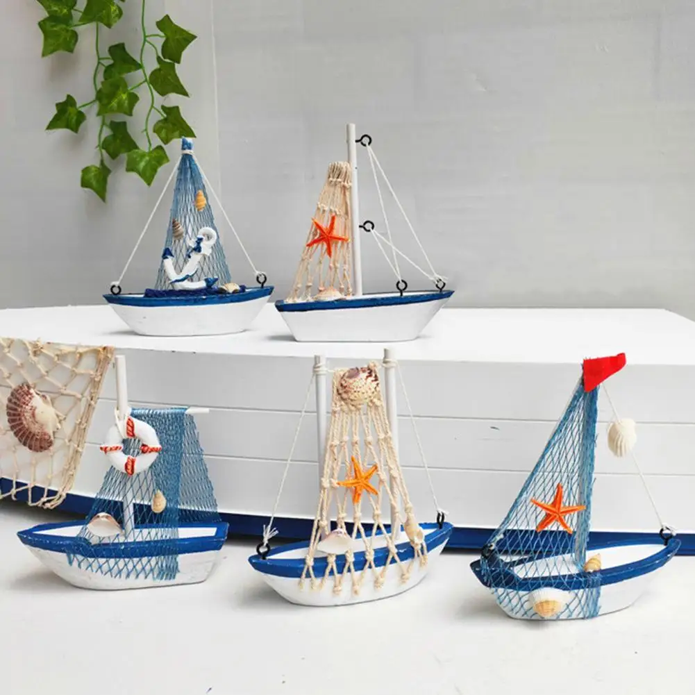 

Eye-catching Lightweight Wooden Sailing Boat Home Decor for Living Room