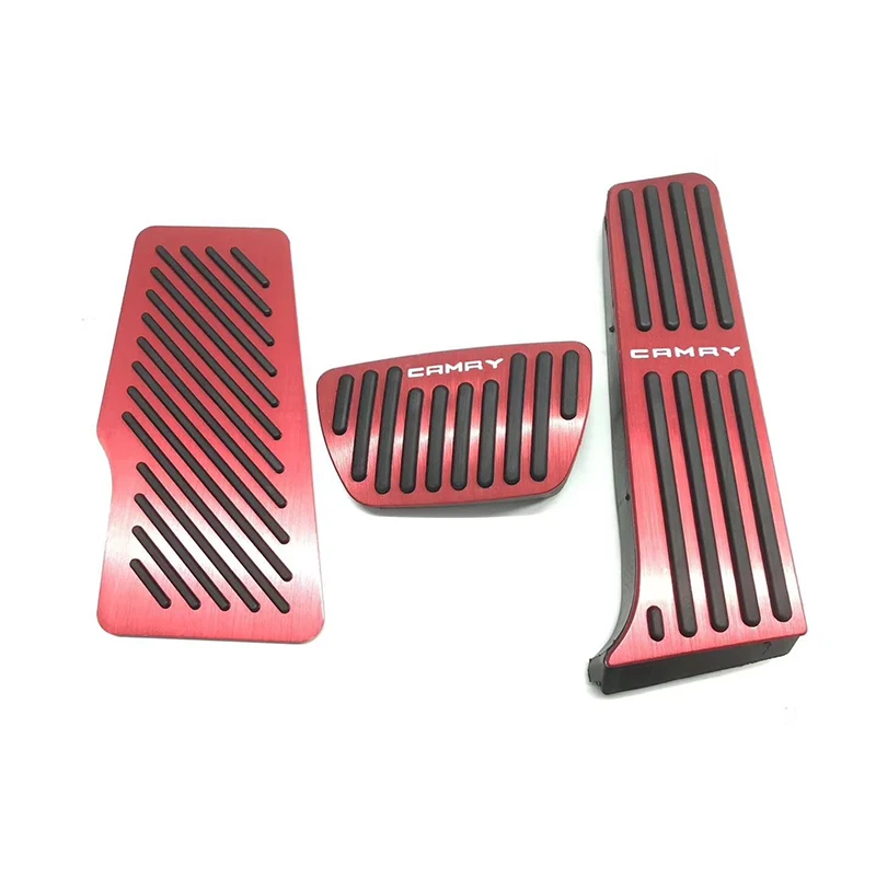 2018-2020Red3pcs Ускоритель автомобиль газ педаль тормоза подножка педали Нескользящие Pad крышка чехол на для Toyota Camry 2006- аксессуары - Название цвета: 2018-2020Red3pcs