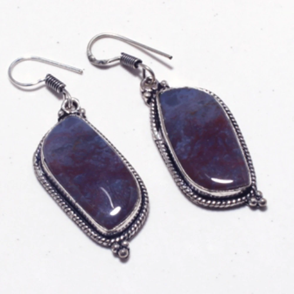 Серьги из натурального серебра окрашенные серебром E5387 | Украшения и аксессуары