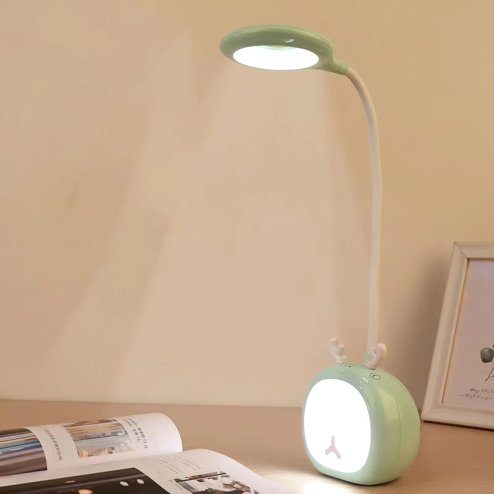 

Eye-Caring Featuring 3 Light Colors LED Night Light Low Power Consumption Design All-Round Folding Reading Light For Working