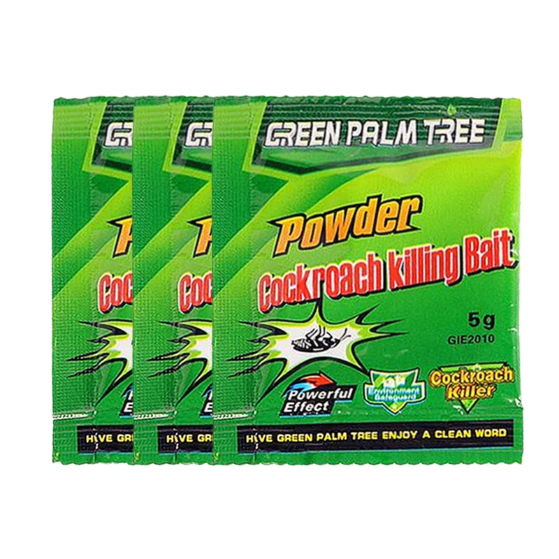 1Pac порошок с зелеными листьями убивающая тараканов приманка ИНСЕКТИЦИДНЫЙ