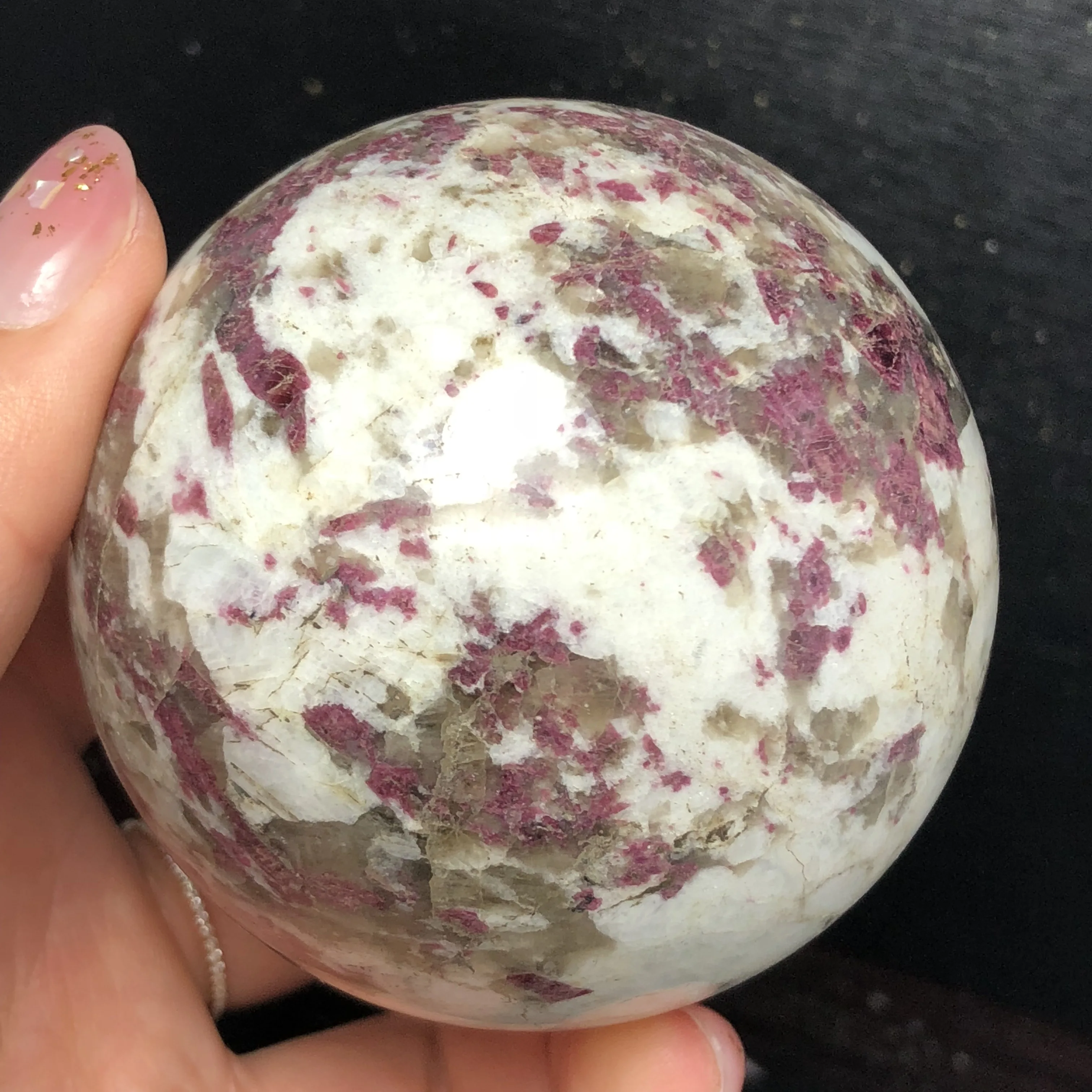 66 мм большой размер красивый натуральный кристалл камень сфера шар драгоценный