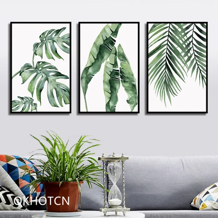 

New Chinese Style Green Leaves Silent Canvas Paintings Aesthetic Art Wall Poster Landscape Flower Decor Pictures Living Room