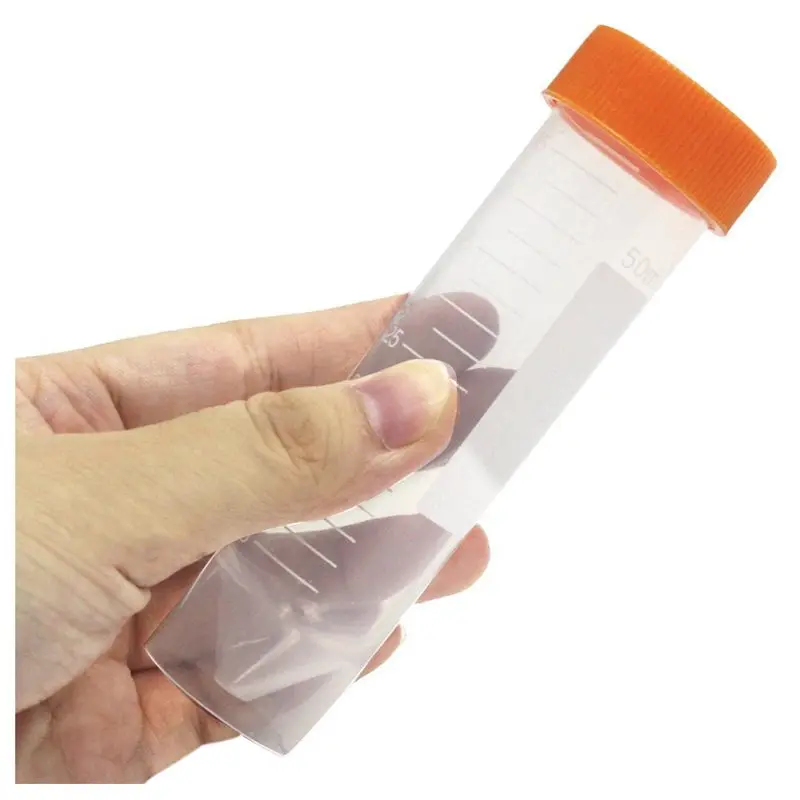 

30 pcs 50ml Flat-Bottom Plastic Graduated Vial Tube with Screw Cap