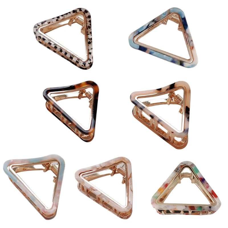 

Fashion Triangle Acetate Hair Claw Female Girls Hollow Out Geometric Hairpins Crab Jaw Clips Tortoise Barrettes Non-Slip M7DD