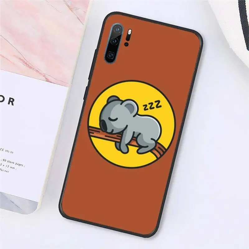 

Cute cartoon Animal sleeping koala Phone Cases For Huawei honor Mate P 10 20 30 40 Pro 10i 9 10 20 8x Lite Y91C V17 6.38 6.44
