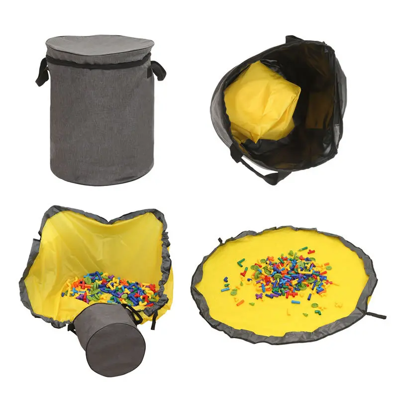 

Toy Organizer, Extra Large Toy Storage Bucket with Play Mat, Outdoor Collapsible Canvas Storage Basket and Large Activity Mat