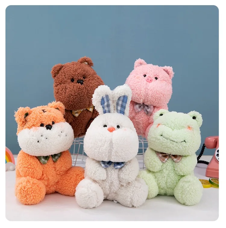 

New Cross-Border Plush Toy Rabbit Bear Tiger Frog Doll Wedding Doll Gift