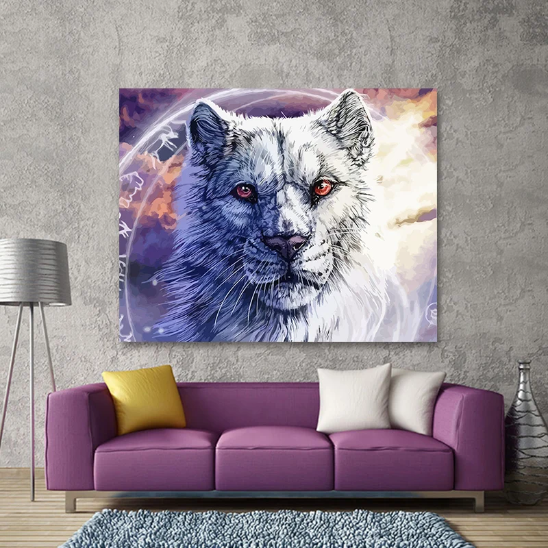 Гепард Черная пантера белый тигр живопись по номерам реалистичные картины