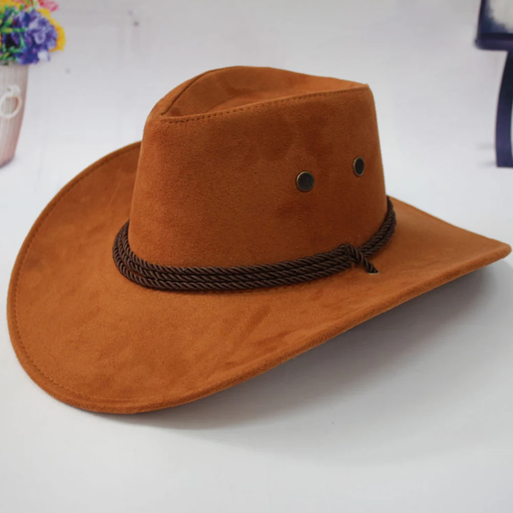 Летняя ковбойская Повседневная шляпа из искусственной кожи с широкими краями