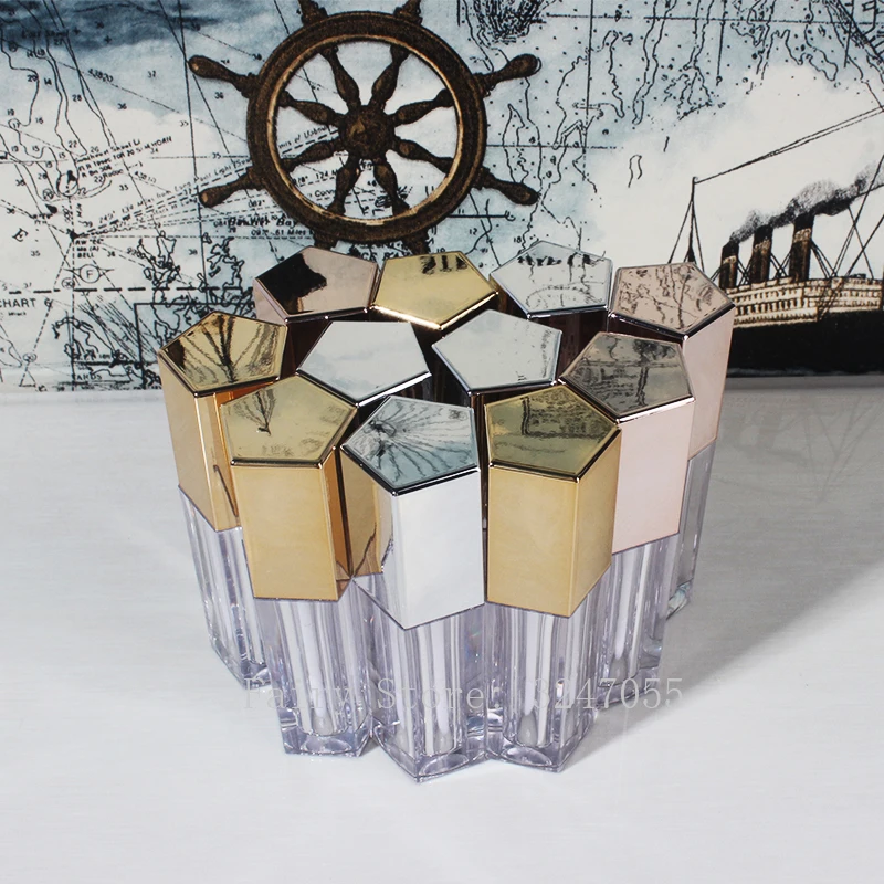 5 мл пустой косметический тюбик для губной помады Золотой/Серебряный/розовое