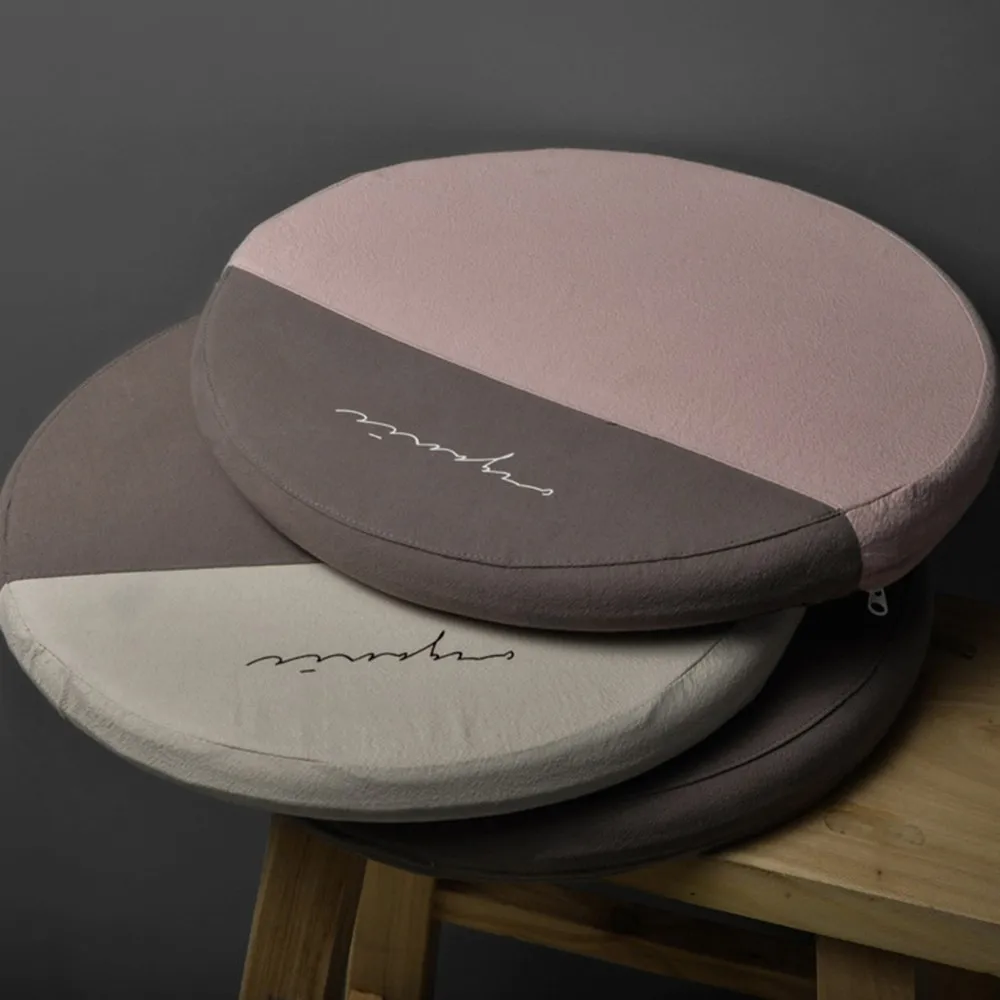 Круглая подушка для сиденья Memory Foam Core хлопок и лен татами автомобиль мягкий диван