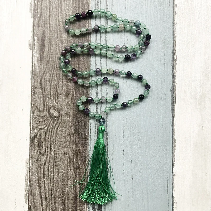 Женское Ожерелье из камня мала колье флуоресцентных бусин ювелирные изделия