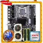Комплект материнской платы HUANANZHI X58 LGA1366, ЦПУ Intel Xeon X5670 2,93 ГГц, кулер ЦПУ ОЗУ 8 Гб (2 х4 ГБ), видеокарта REG ECC GTX750Ti 2G