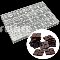 24 holes square candy bar chocolate molds polycarbonate bakeware cake pastry confectionery tool chocolate makerbaking mould