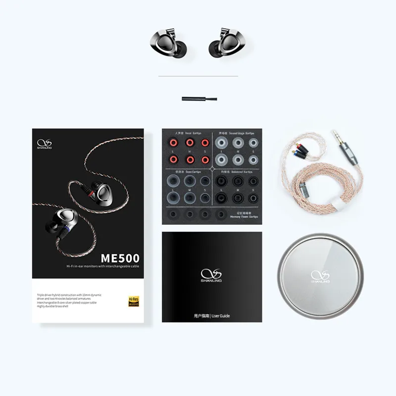 Гибридные наушники-вкладыши SHANLING ME500 2BA + 1DD Knowles Hi-Fi музыкальные наушники со