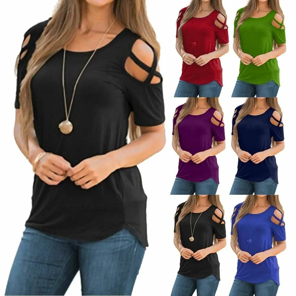 

Новая летняя женская блузка с открытыми плечами и ремешками, женская футболка с коротким рукавом