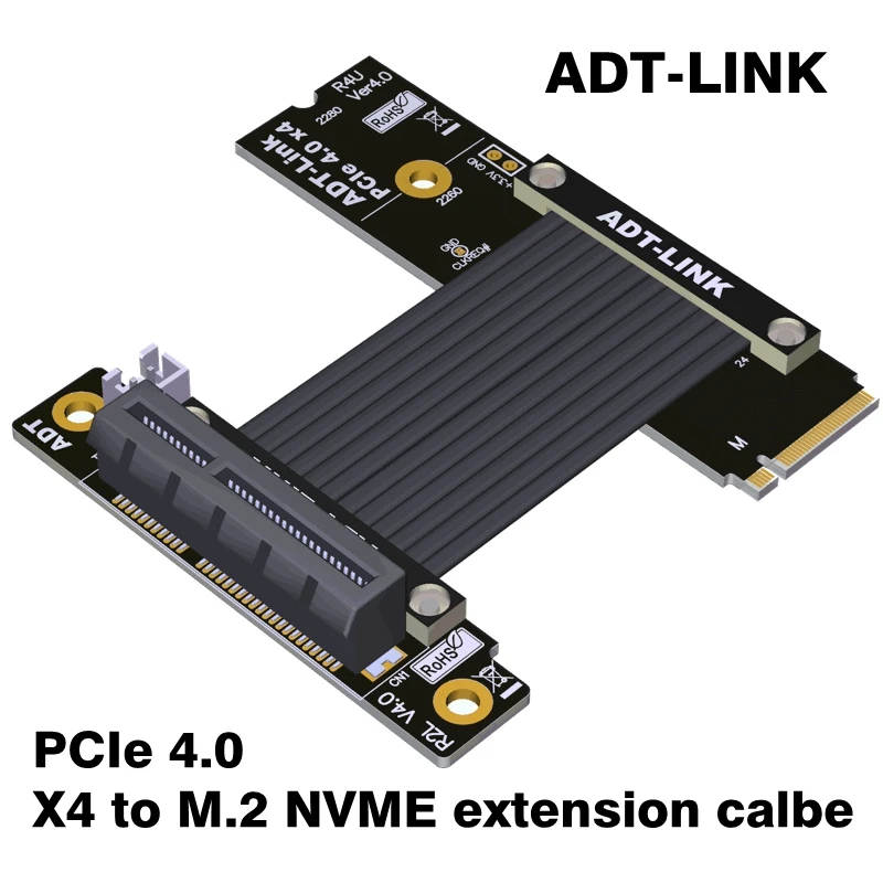 

Удлинительный кабель PCI-E 4,0 ADT-Link PCIe X4 к M2 NVMe поддерживает интерфейс NVMe SSD PCI-E 4,0 X4 полноскоростной