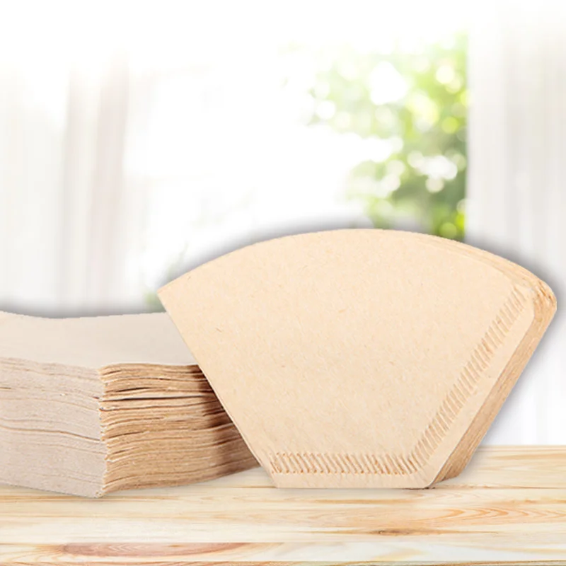 

100 Pieces New Wooden Hand V60 Drip Paper Coffee Filter 102 Coffee Strainer Bag Espresso Tea Infuser Accessories
