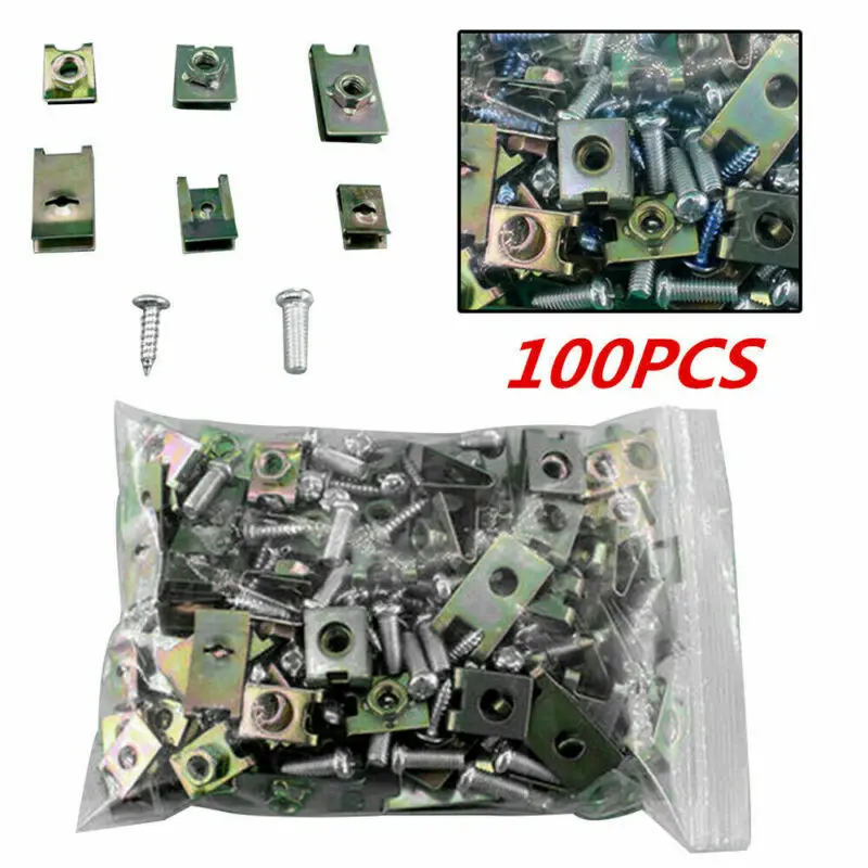

U-Shaped Car sturdy parts Trim Clip Door Panel New 100PCS Automotive fasteners