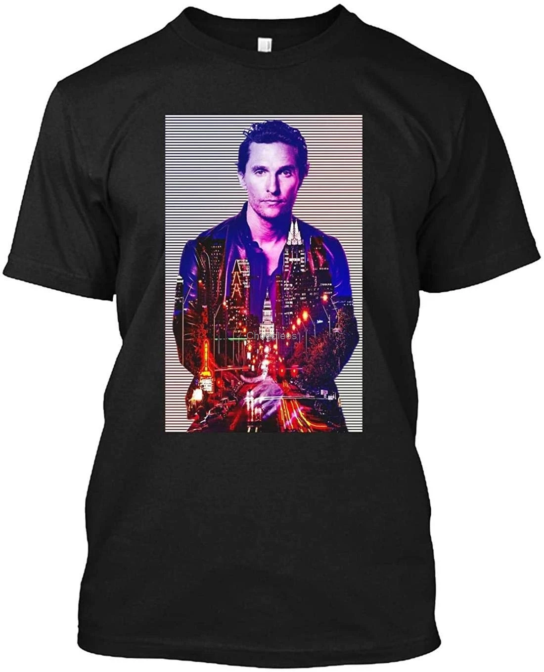 Футболка с коротким рукавом в стиле унисекс принтом Мэтью макконаухи|Мужские