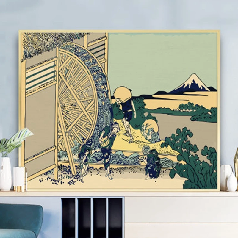 

DIY Painting By Numbers waterwheel 50x40cm Wall Art Picture By Number Acrylic Canvas By Numbers For Home Decors