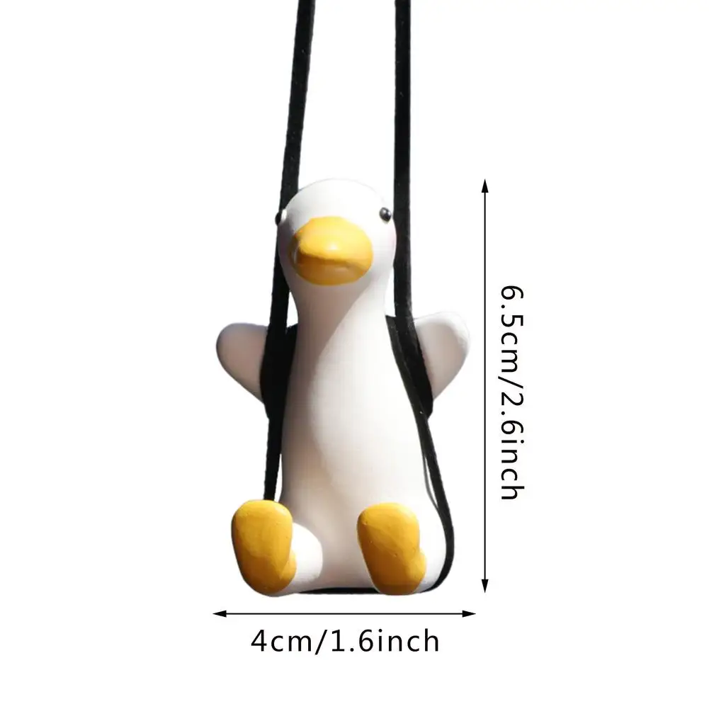 

Swing Little Duck Car Pendant Auto Rear View Mirror Pendant Decoration Cute Duck Hanging Ornament Car Goods Interior Decoration