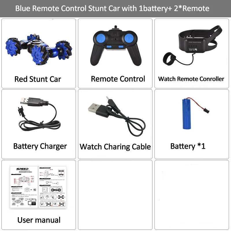 C019S Blu 2Remote 1B LH-C019S пульт дистанционного управления трюк Автомобильный датчик жестов управление RC автомобиль внедорожный автомобиль двухсторонний Вождение трюк автомобиль для детей - Цвет: C019S Blu 2Remote 1B