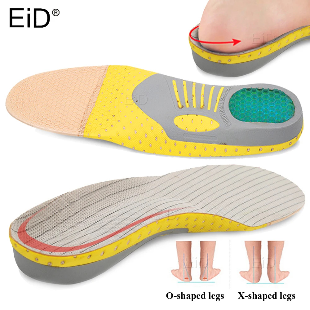 EiD ПВХ ортопедические стельки для ног спортивная Подушка амортизация арки