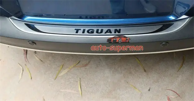 

Rear door Bumper Protector sill plate cover Chrome trim For VW TIGUAN 2009-2016