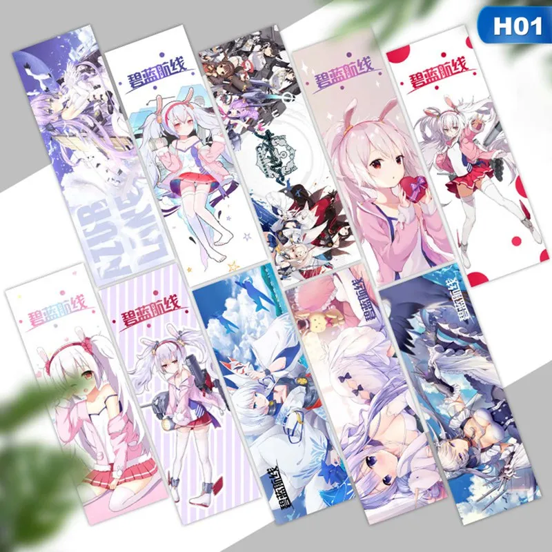 10pcs 15 x 5 cm Tokyo ghoul Paper Bookmarks Reading Book Sword Art Online Mark Azur Lane Anime Cards Bookmark Black Deacon |