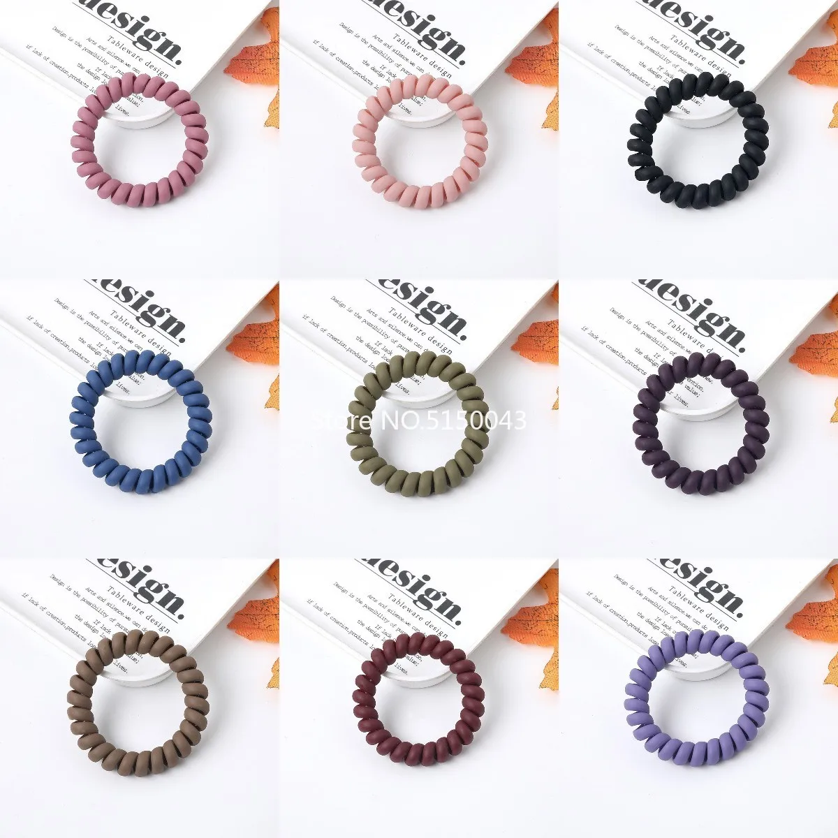

1PC Women Matt Colors Telephone Wire Rubber Bands Stretchy Colors Non-mark Spiral Coil Ropes Solid Hair Ties