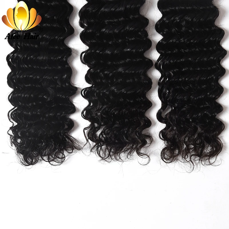 Aliafee малазийские волнистые пряди 3 100% человеческие волосы для наращивания не Реми