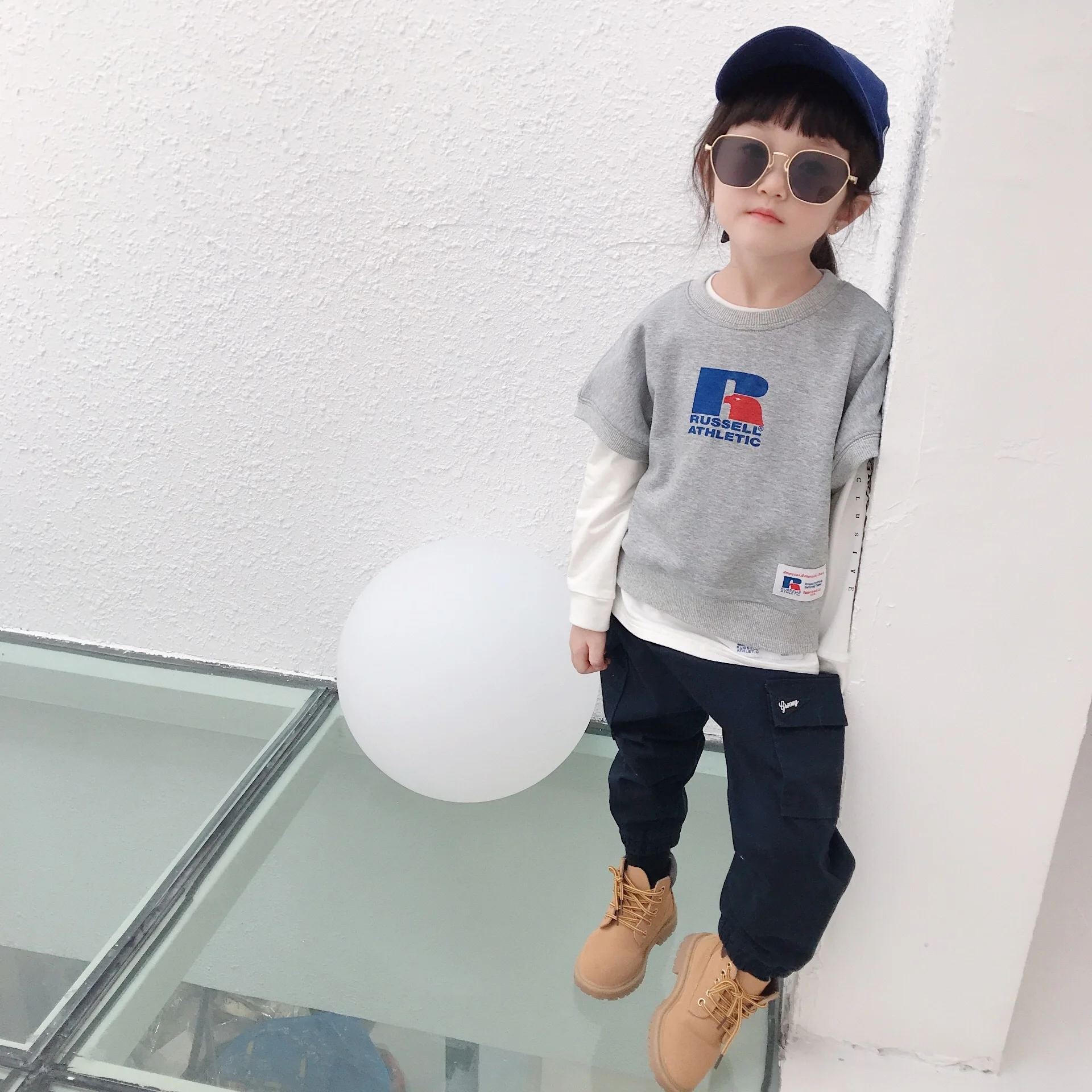 2019 г. Осенний костюм для детского сада футболка с длинными рукавами мальчиков и