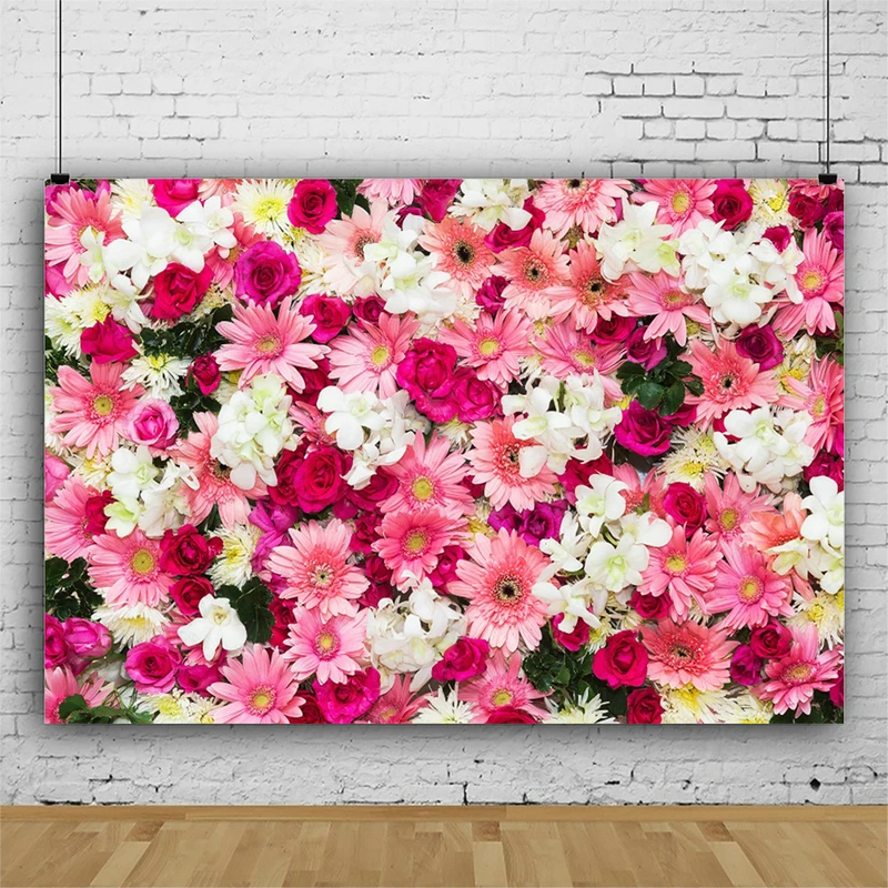 

Beautiful Flower Wall Backdrop Party Photography Background Holiday Celebration Photo Booth Studio Decor