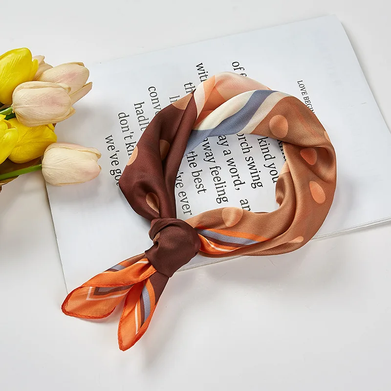 

Silk Scarf Women Shawls Wraps Fashion Small Hair Neck Hijabs Foulard Scarves Female Lady bufanda seda mujer echarpe ete soie