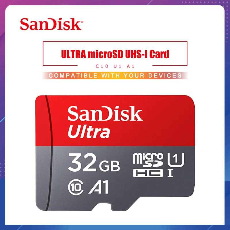 SanDisk Micro SD карта 64 Гб 100 МБ/с./с 16 ГБ 32 128 256 200 400 U1 класс 10 памяти microsd Flash TF карта|Карты