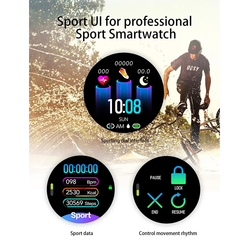 

K7 Smart Watch Full Touch Screen Sports Smartwatch Blood Pressure Fitness Tracker Smartwatch Men Business IP68 Waterproof Watch