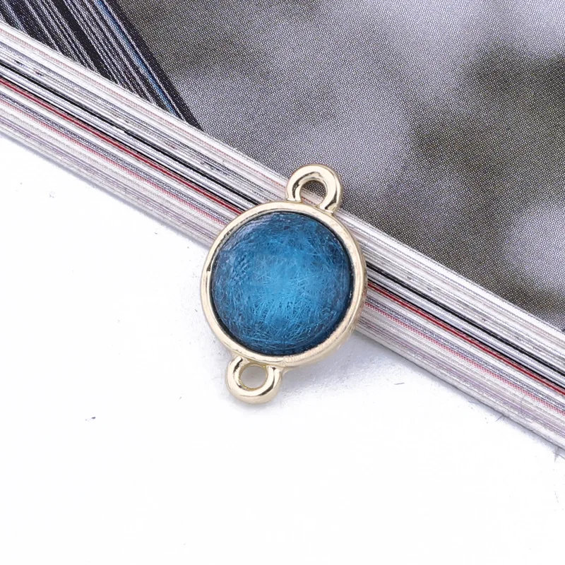 6 шт. простые круглые серьги из смолы подвески-соединители для браслета висячие