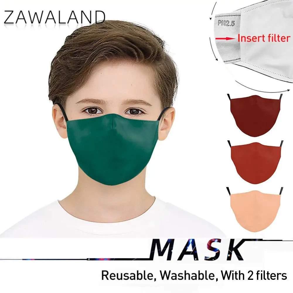

Zawaland Fashion Children Masks Protective Face Mask Washable Fabric Mouth Caps Reusable Mask Storage PM2.5 Filter for Kids