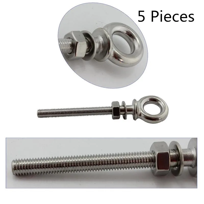 5 шт./лот болты для поднятия глаз из нержавеющей стали с гайками окуляра