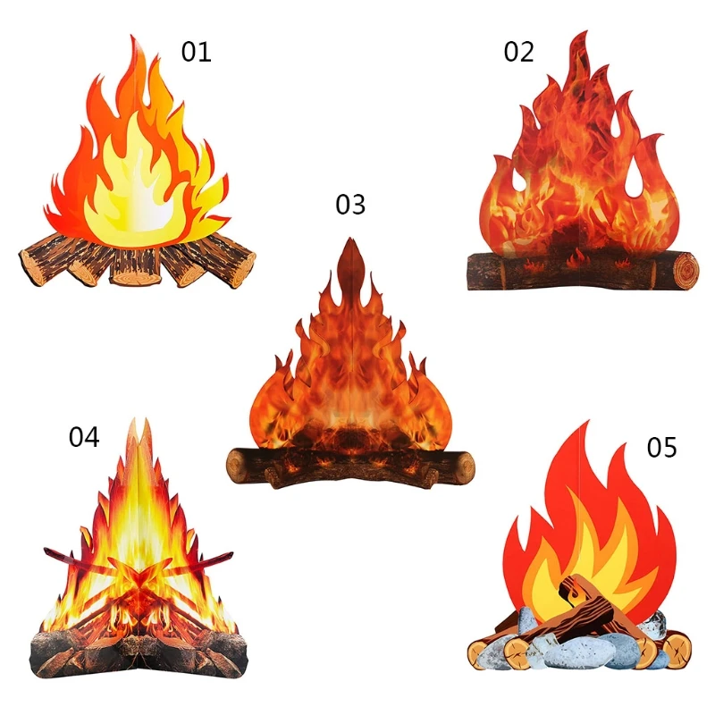 Искусственный огонь бумажная поддельная пламя 3D костер центральный картонная
