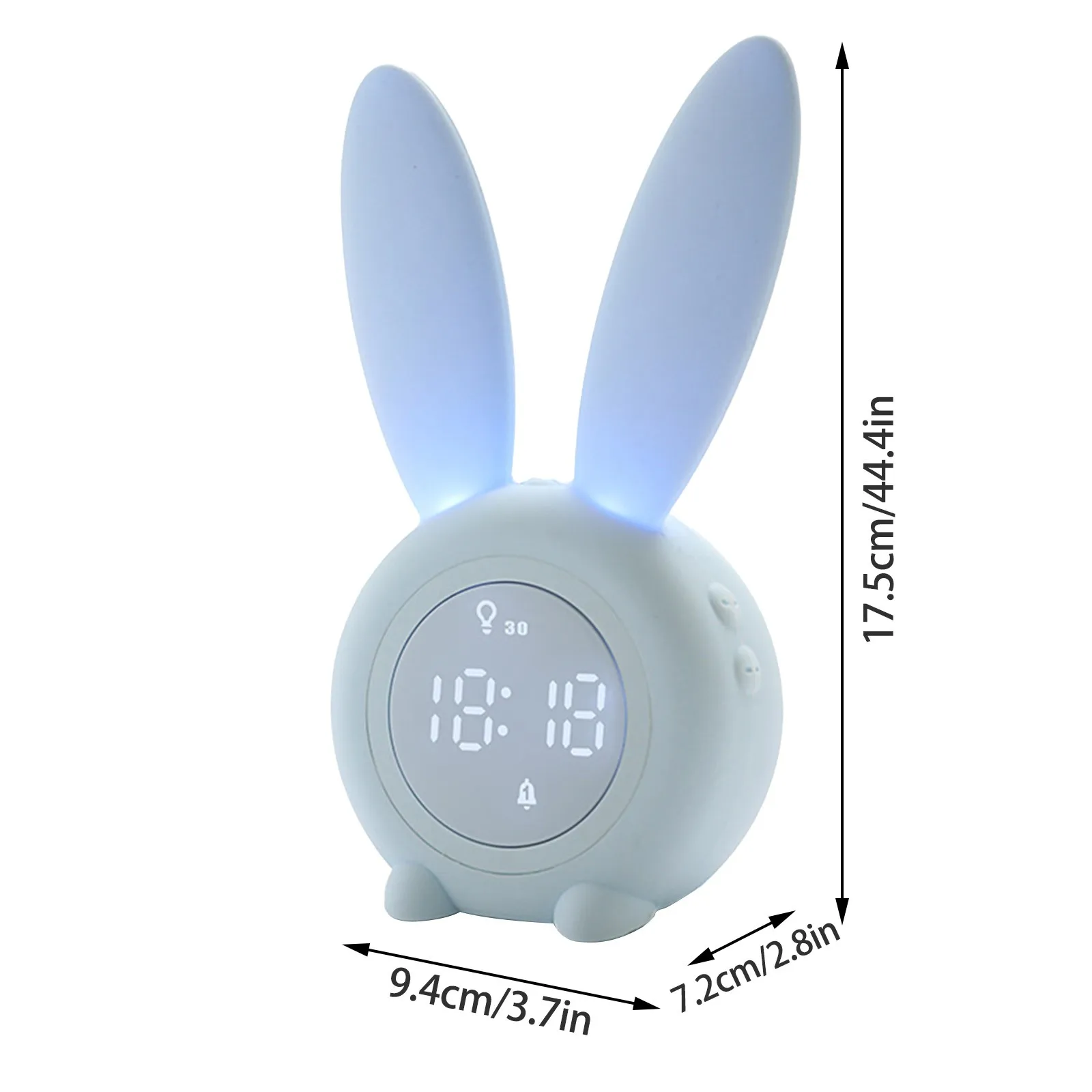 

Portable Cute Rabbit Shape Digital Alarm Clock With Led Sound Bunny Night Light Function Table Wall Clocks for Home Decoration