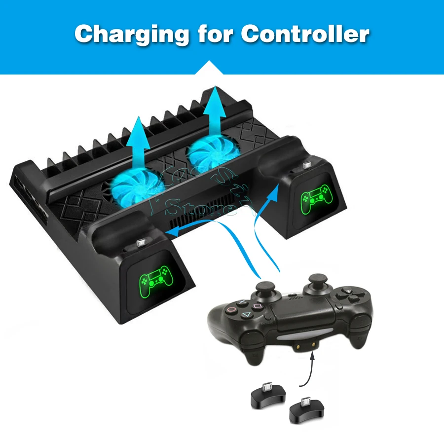 PS4 Pro консоль подставка 2 Coolingr вентилятор PS 4 контроллер зарядное устройство Play