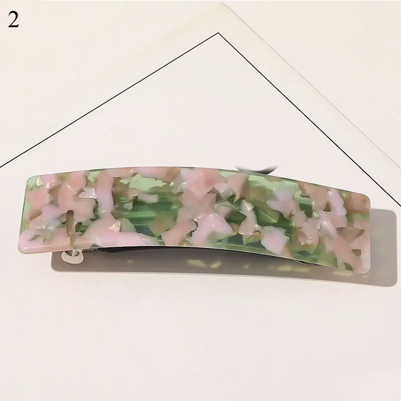 

Rectangle Hairpins Marble Print Geometric Barrette Vintage Hair Styling Accessories Acetate Resin Spring Clip Fashion Hair Claw