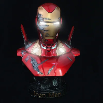 

35CM MK50 Marvel Iron Man MK46 Bust GK 1/2GK Action figure Model with LED light Decoration Avengers Doll Ornaments for youth